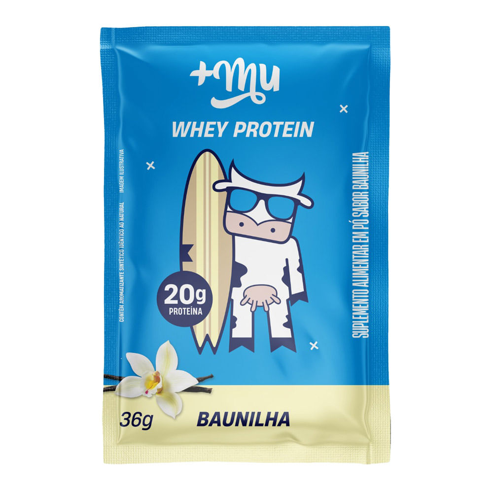 Whey Protein Mais Mu Sabor Baunilha com 20g de Proteína Sachê 36g