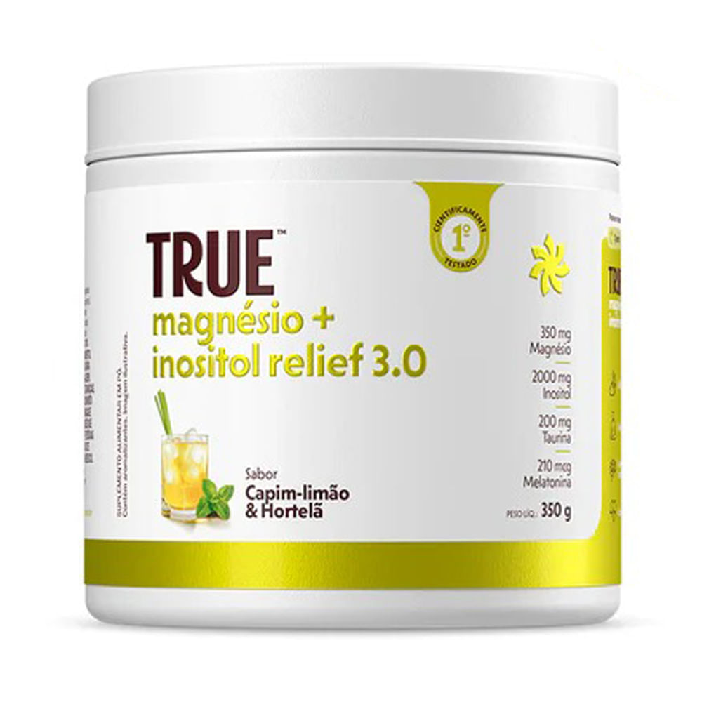 Magnésio e Inositol Relief 3.0 True Sabor Limão e Hortelã Pó 350g