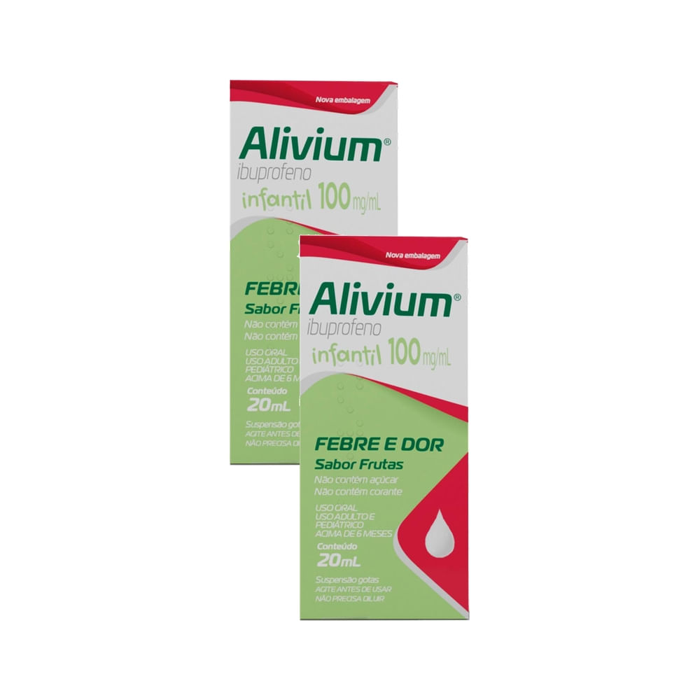 Kit 2 Alivium 100mg/ml Pediátrico Gotas com 20ml