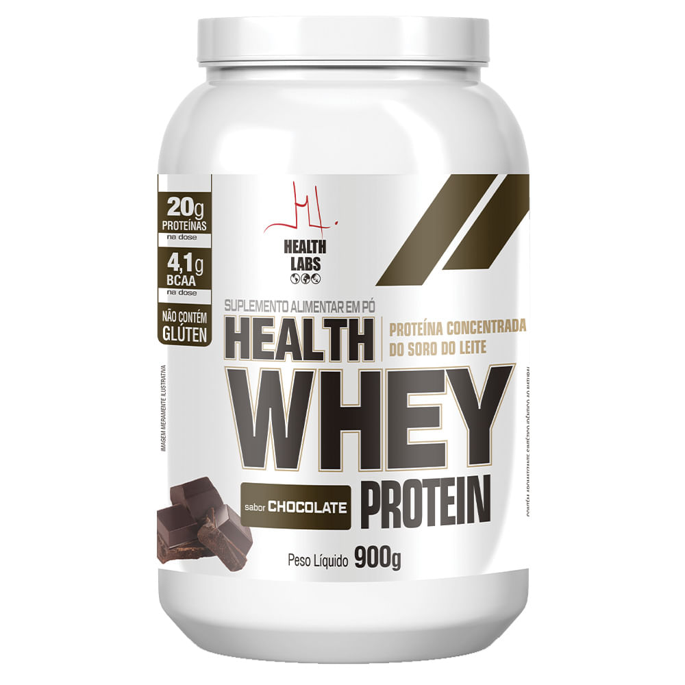 Health Whey Protein Health Labs Sabor Chocolate 900g