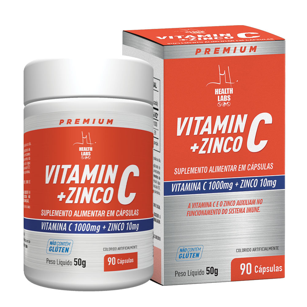Vitamin C + Zinco  Health Labs 90 Cápsulas
