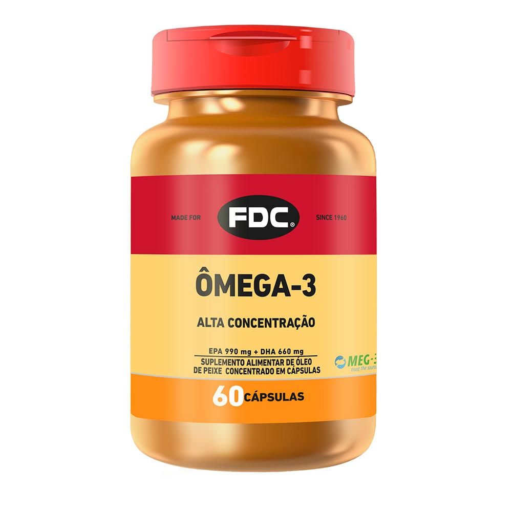 Ômega 3 Alta Concentração 2.400mg FDC 60 Cápsulas