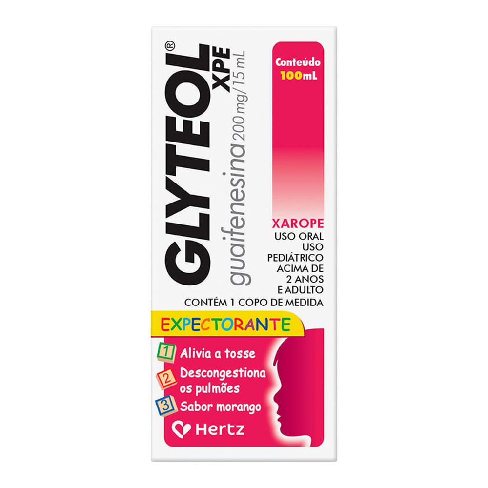 Glyteol Xarope Infantil Sabor Morango com 100ml