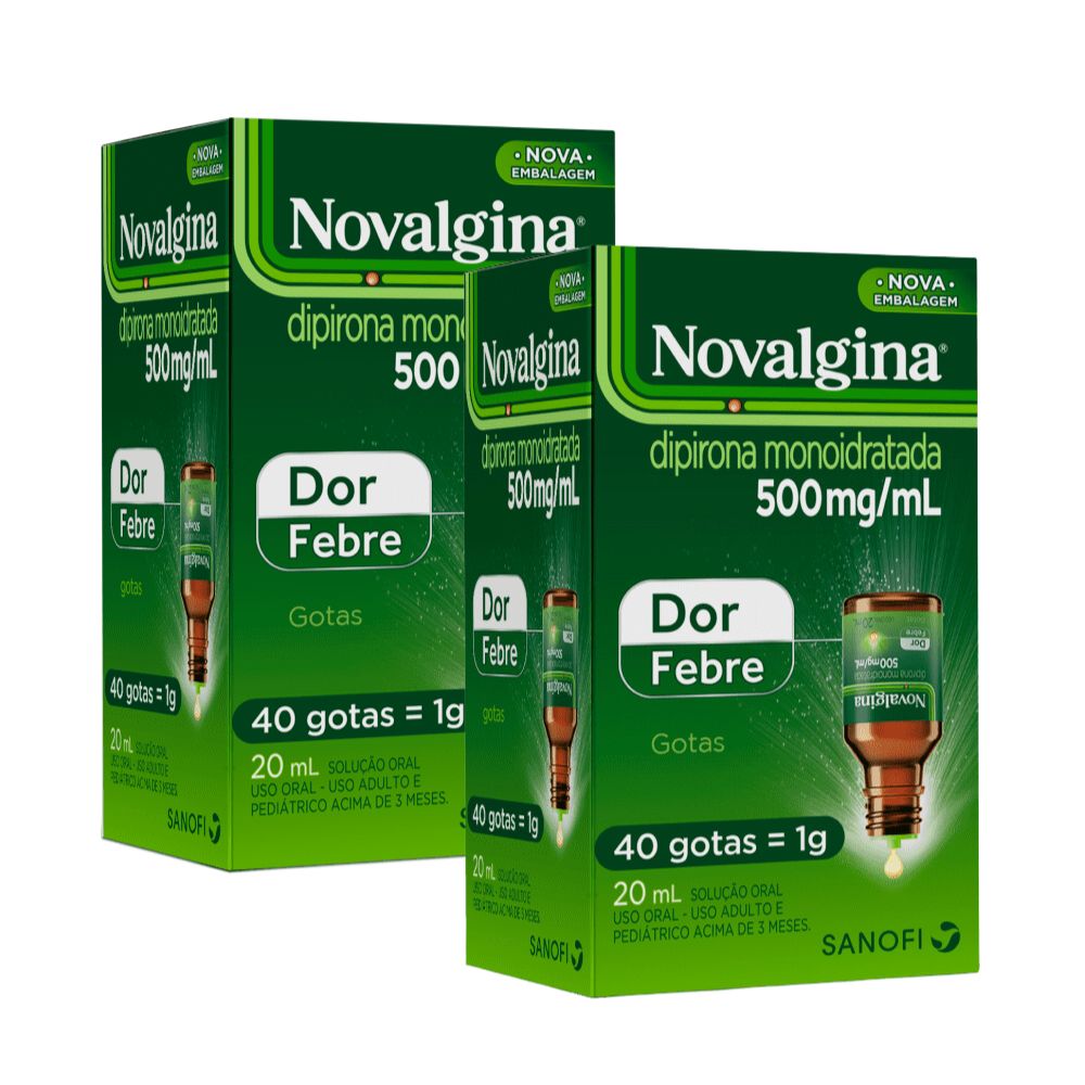 Kit 2 Novalgina Gotas 20ml Dipirona