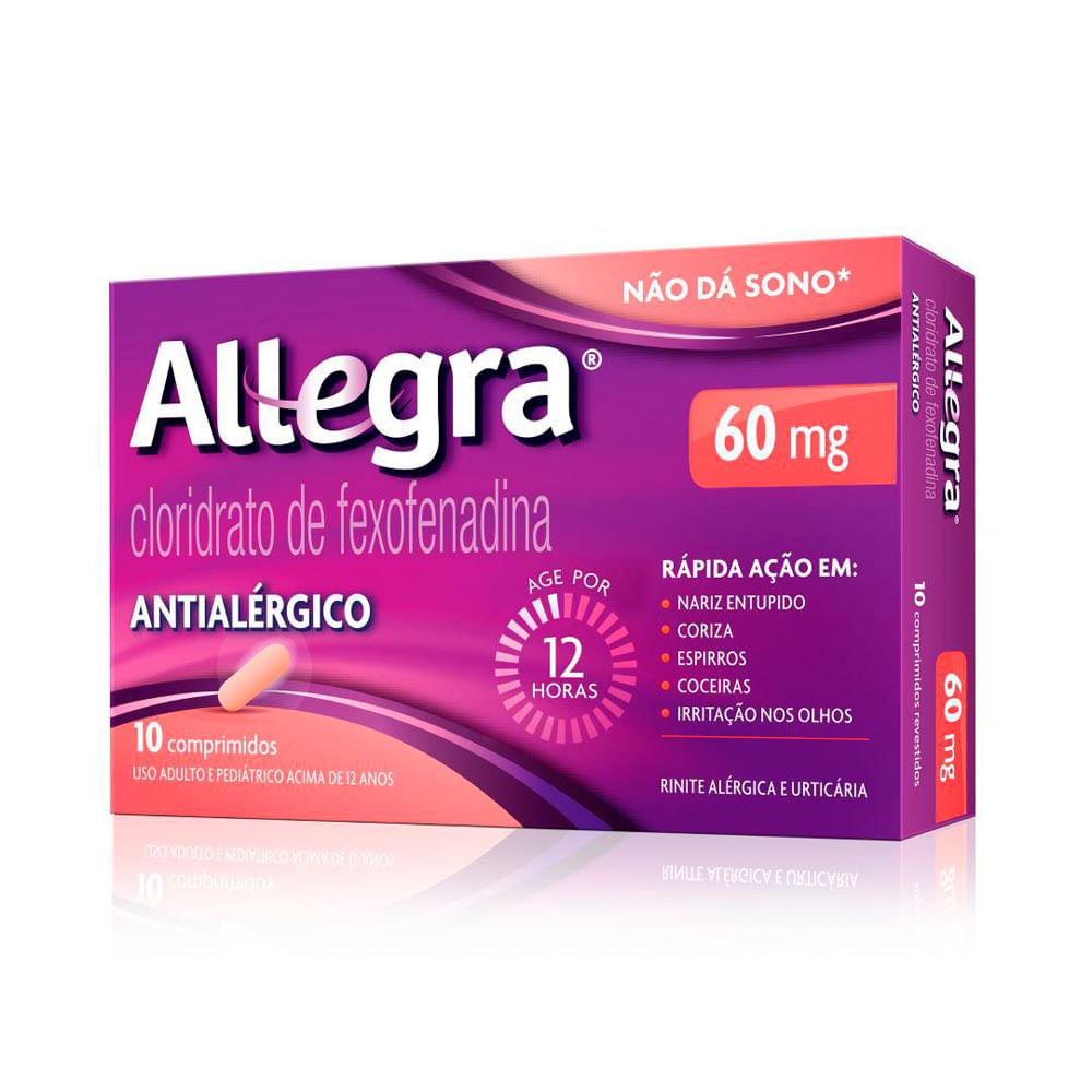 Allegra 60mg Antialérgico com 10 Comprimidos